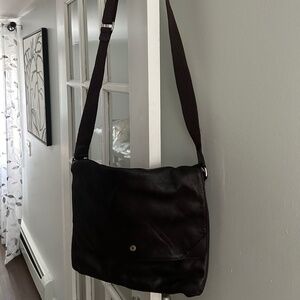 Leather crossbody tote